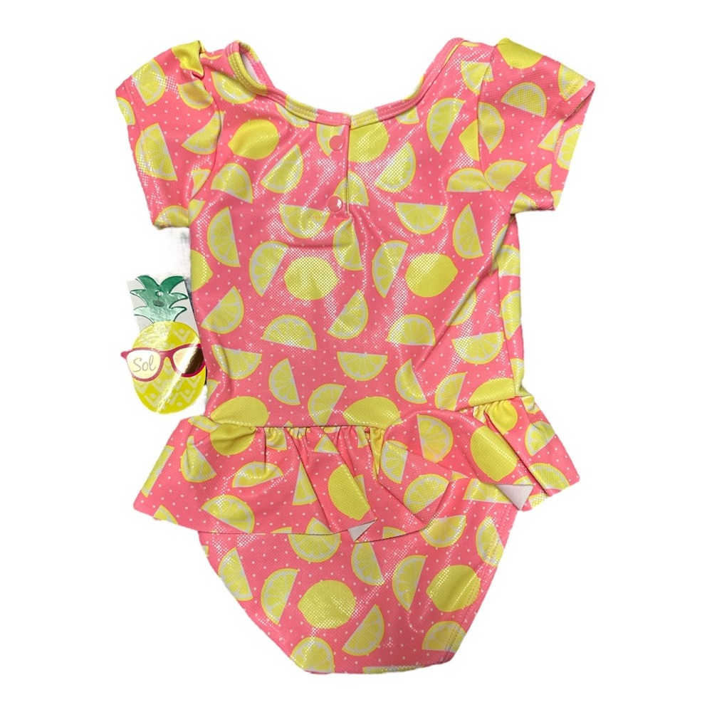 Solo Little Girls One Piece Lemons & Sunshine Bathing Suit, size 4 - Picture 2 of 9